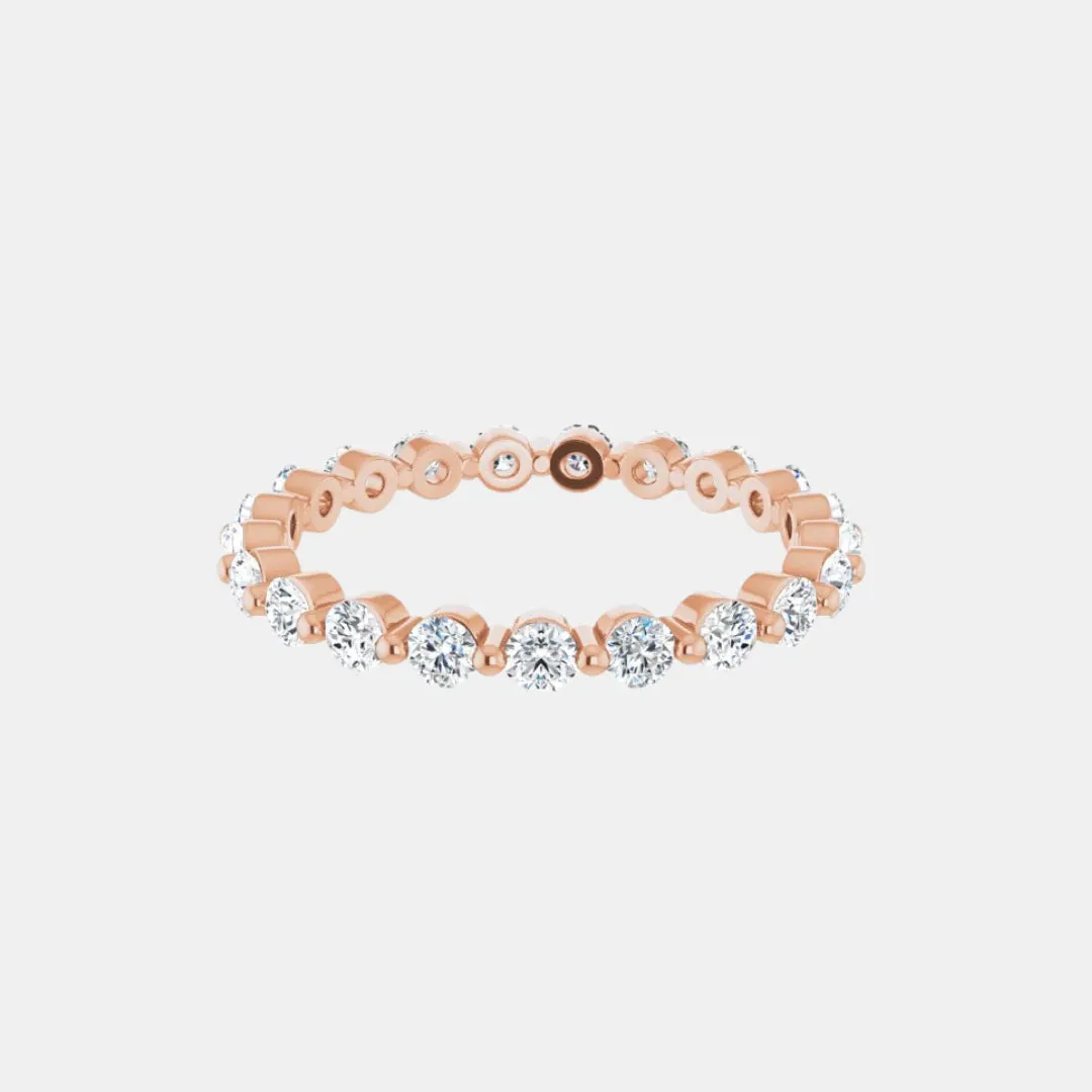 The Gold Single Prong Round Full Eternity