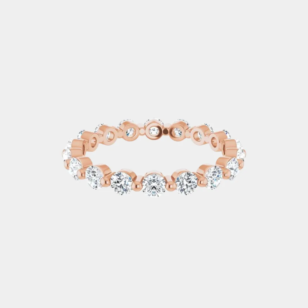 The Gold Single Prong Round Full Eternity