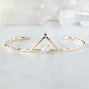 The Moonstone   Diamond Crown Bracelet | Yellow Gold Filled