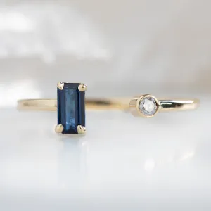 The Open Cuff Sapphire   Diamond Ring | 14K Yellow Gold