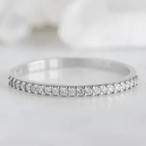 The White Diamond Pavé Wedding Band | 14K or 18K White Gold
