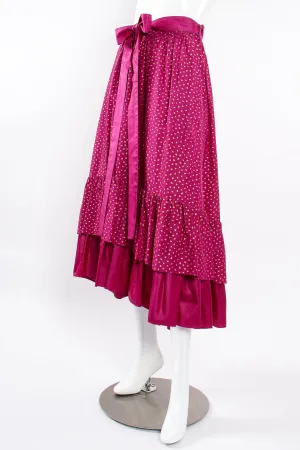 Tiered Ruffle Hem Dot Skirt