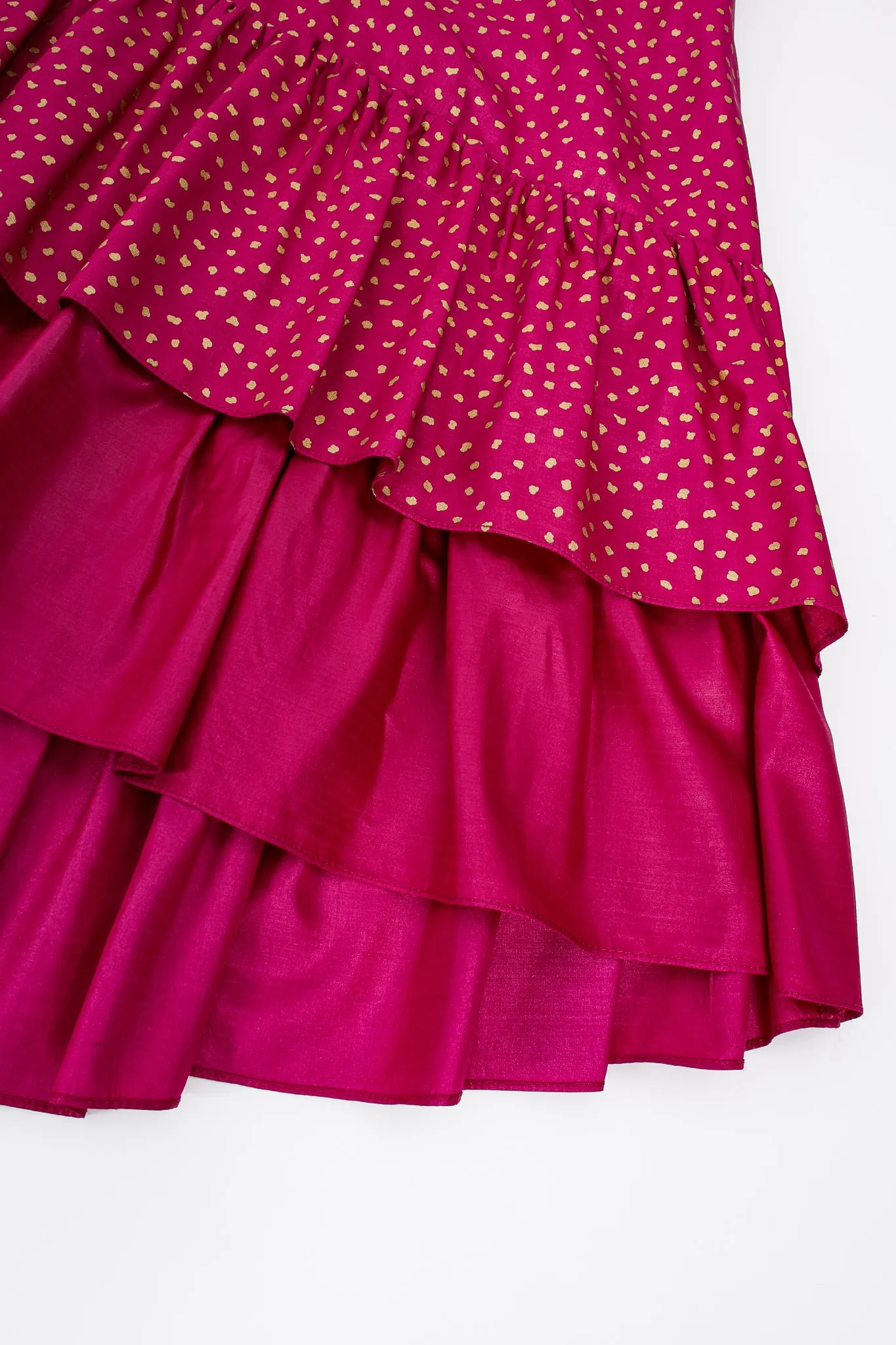 Tiered Ruffle Hem Dot Skirt