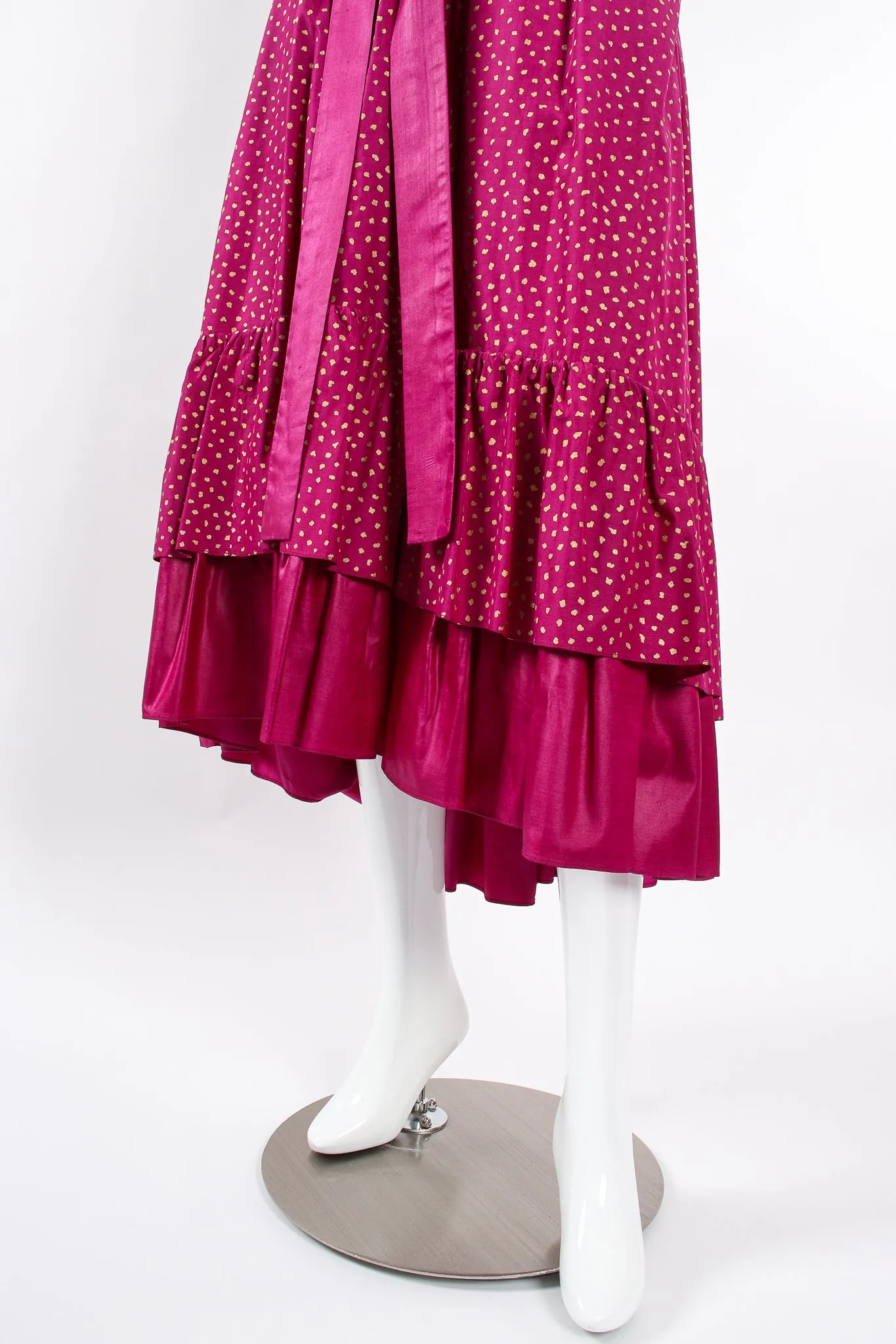 Tiered Ruffle Hem Dot Skirt