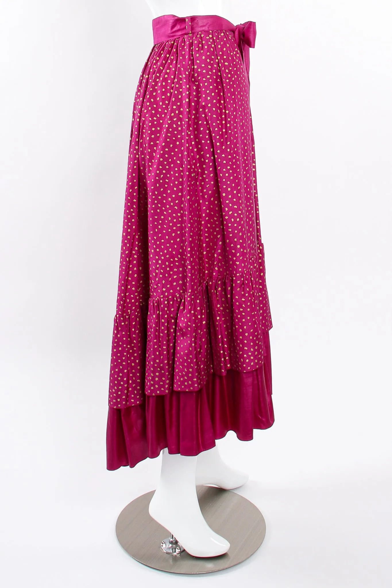 Tiered Ruffle Hem Dot Skirt