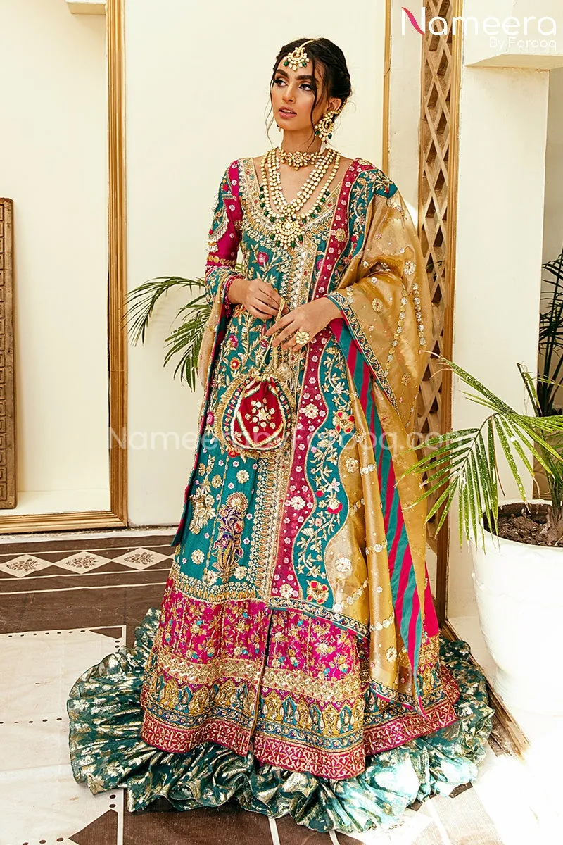 Traditional Angrakha Bridal Dress Pakistani #BS655