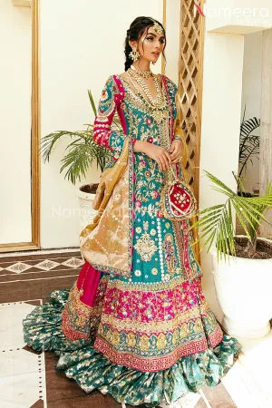 Traditional Angrakha Bridal Dress Pakistani #BS655