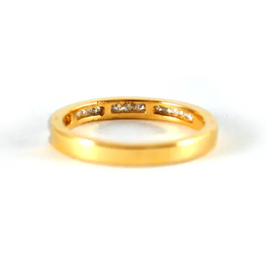 Two Ring Stacking Wedding Bands Set, Princess Cut Diamond Channel Set Ring with Thin Stackable Solid Gold Band