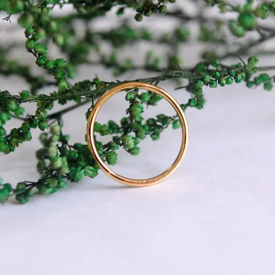 Two Ring Stacking Wedding Bands Set, Princess Cut Diamond Channel Set Ring with Thin Stackable Solid Gold Band
