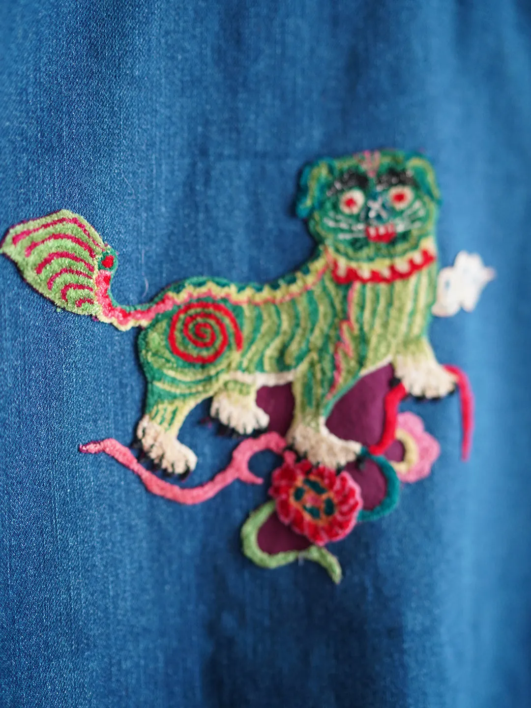 Unlogical Poem Vintage Style Embroidered Patchwork Cat Brocade Souvenir Jacket