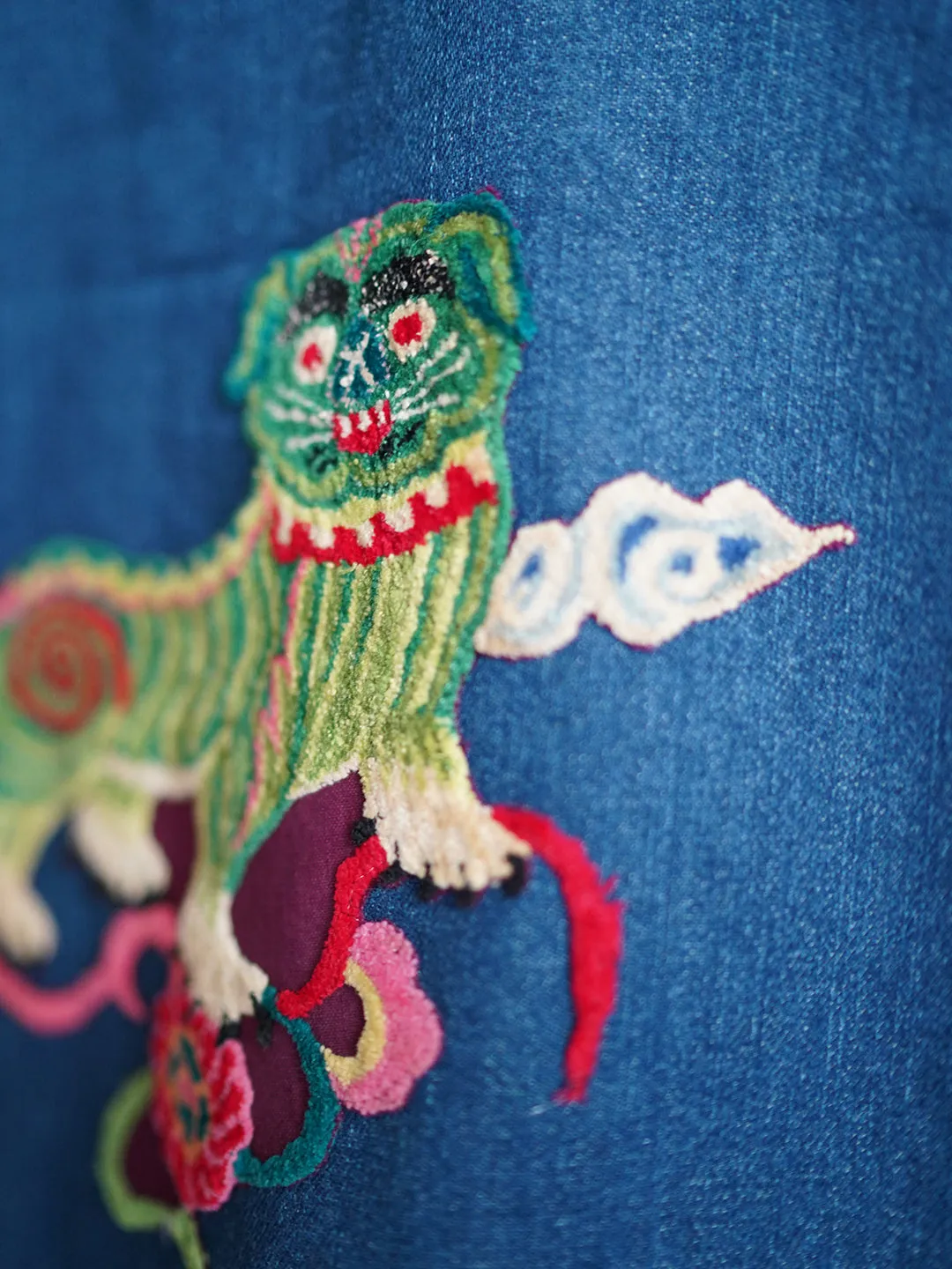 Unlogical Poem Vintage Style Embroidered Patchwork Cat Brocade Souvenir Jacket