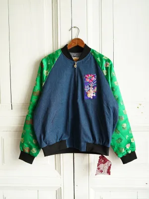 Unlogical Poem Vintage Style Embroidered Patchwork Cat Brocade Souvenir Jacket