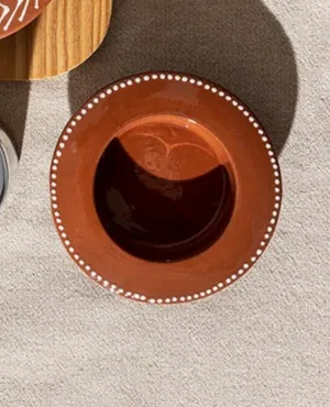 Velas-Vicara Round Dish in Terracotta Dot