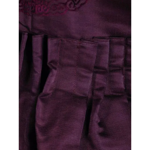 Vintage Aubergine Silk Evening Coat Created 1960s of Antique Fabric Provenance S