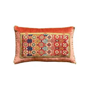 Vintage Colorful Petit Point on Coral Velvet (#M072124 | 10 1/2 x 16 1/2 ")