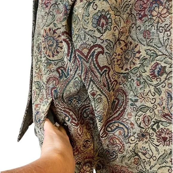 VINTAGE Erin London Brown Tan Tapestry Blazer