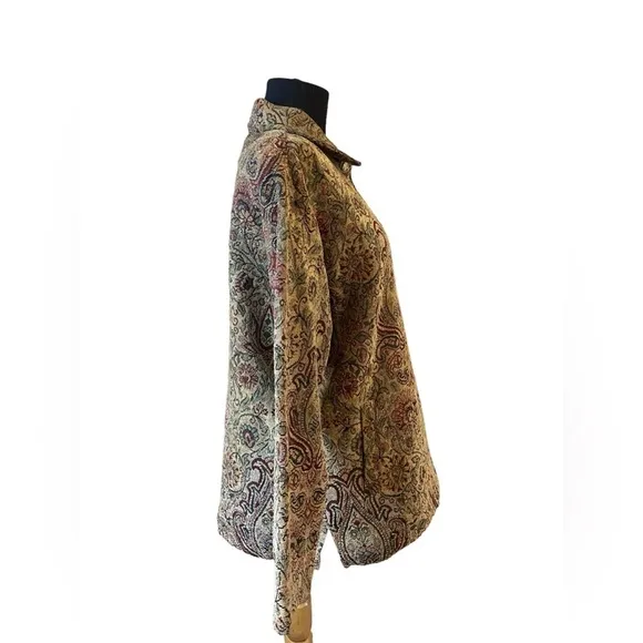 VINTAGE Erin London Brown Tan Tapestry Blazer