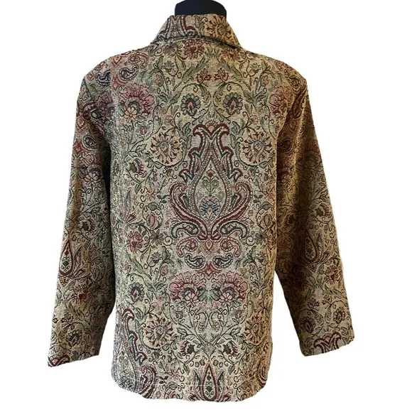 VINTAGE Erin London Brown Tan Tapestry Blazer