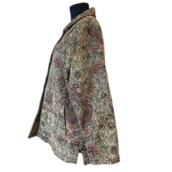 VINTAGE Erin London Brown Tan Tapestry Blazer