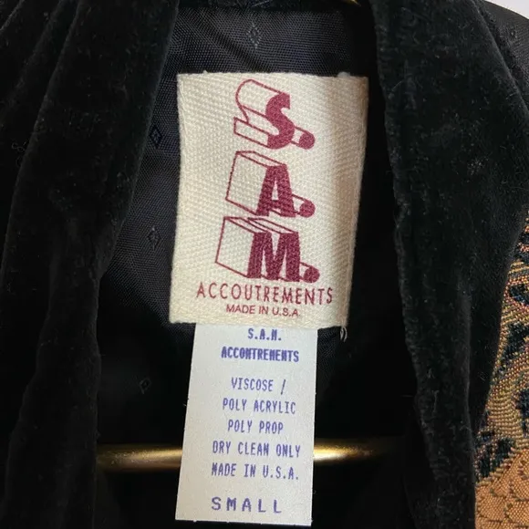 Vintage Sam Accoutrements tapestry vest size S