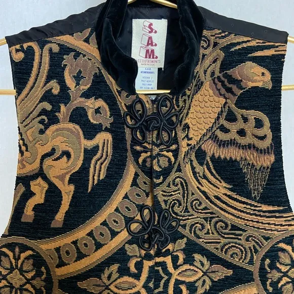 Vintage Sam Accoutrements tapestry vest size S