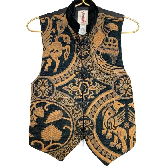 Vintage Sam Accoutrements tapestry vest size S