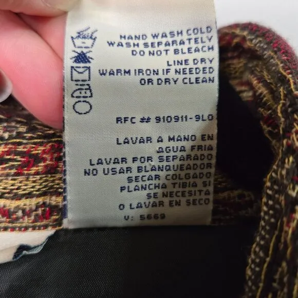 Vintage Women's M Oriental Patterned Tapestry Shirt Jacket Lightweight Knot