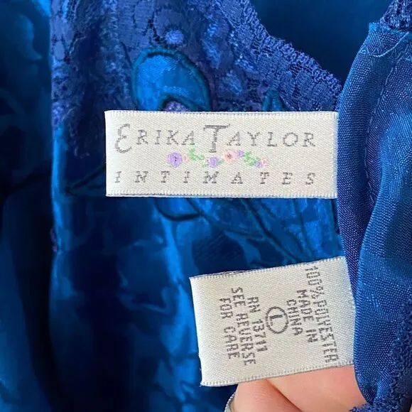 Vintage Erika Taylor Royal Blue Brocade Chemise