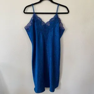 Vintage Erika Taylor Royal Blue Brocade Chemise