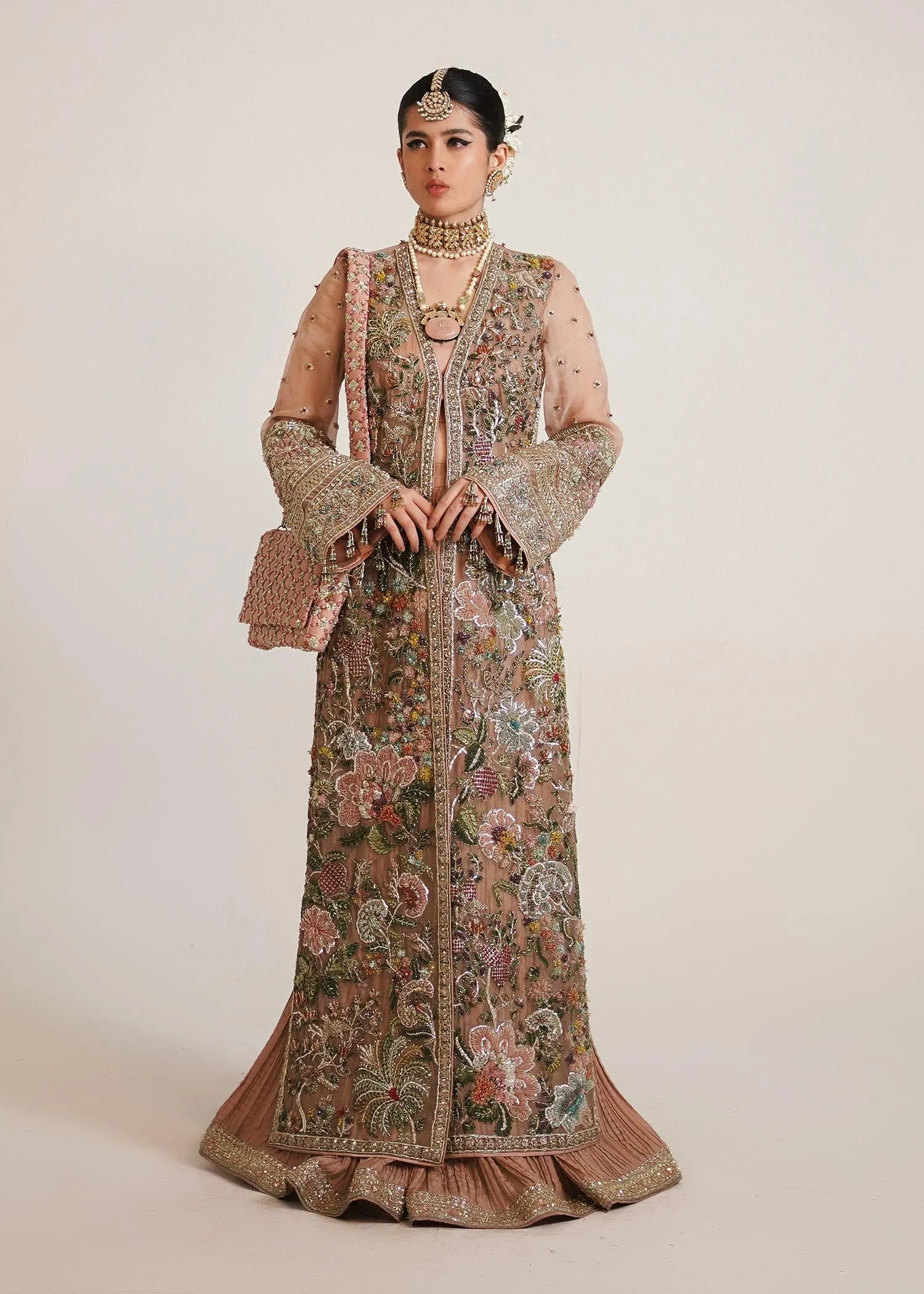 Wedding Sharara and Organza Jacket Pakistani Dress