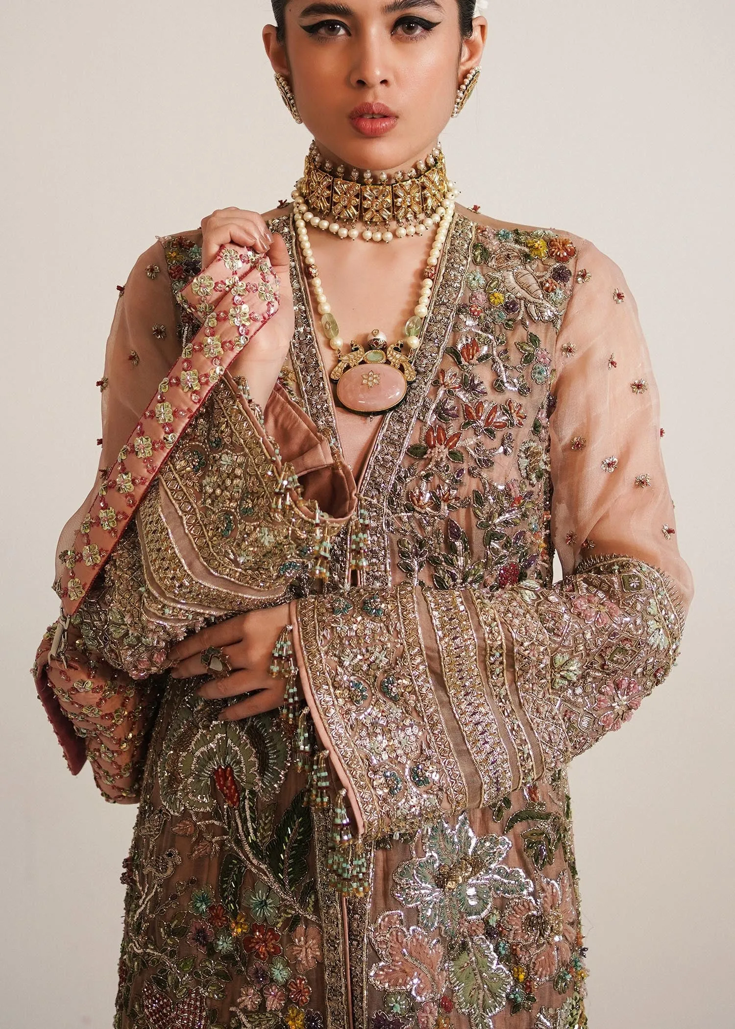 Wedding Sharara and Organza Jacket Pakistani Dress