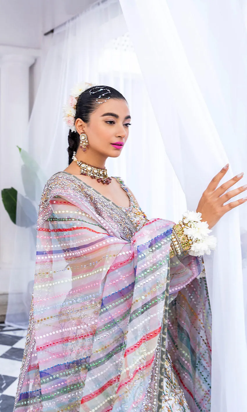 White Lehenga Choli and Dupatta Indian Bridal Dress