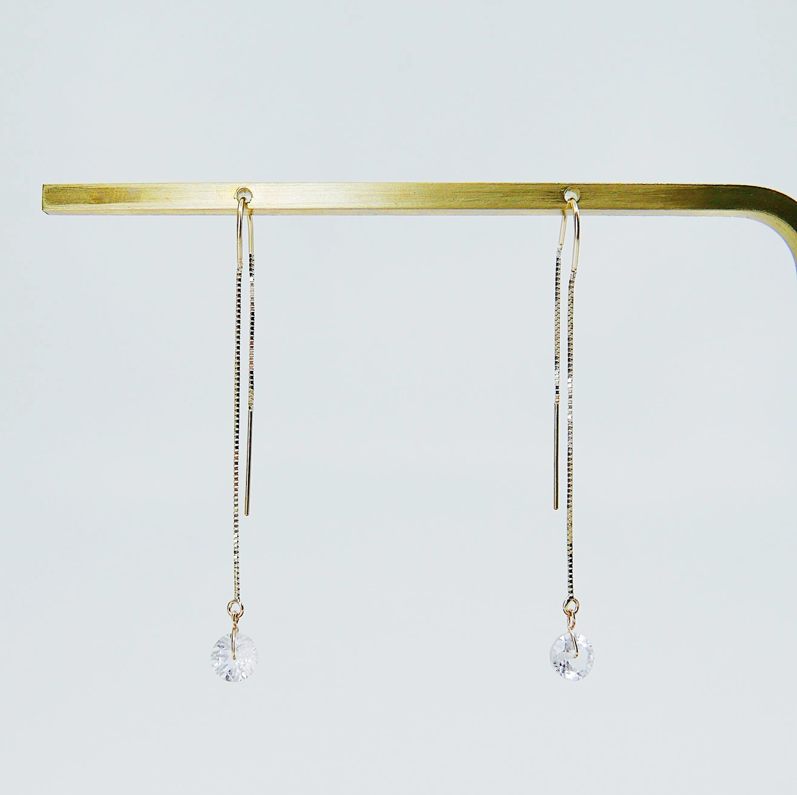 White Topaz Threaders