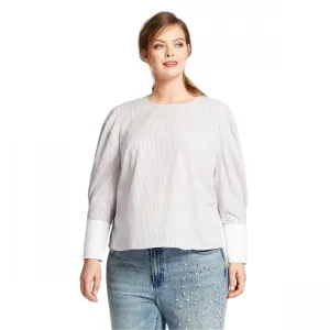 Who What Wear Women's Long Bubble Sleeve Blouse