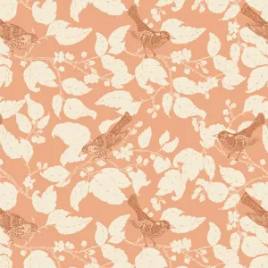 Wild Forgotten Blackberries Thrush in Apricot by Bonnie Christine