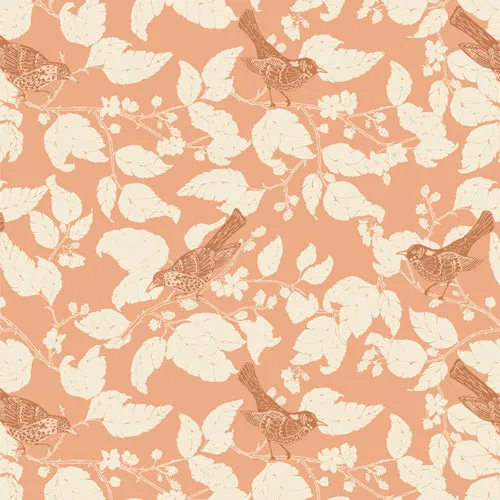 Wild Forgotten Blackberries Thrush in Apricot by Bonnie Christine