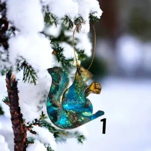 Woodlands Squirrel with Acorn Handmade Christmas Ornaments