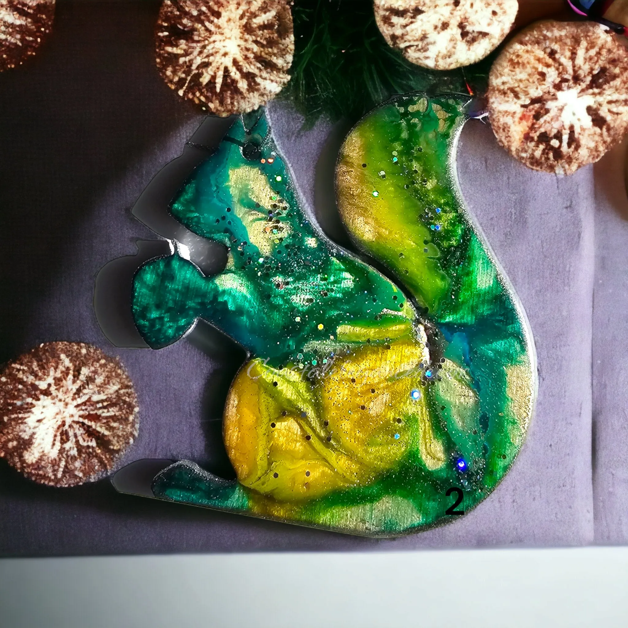 Woodlands Squirrel with Acorn Handmade Christmas Ornaments
