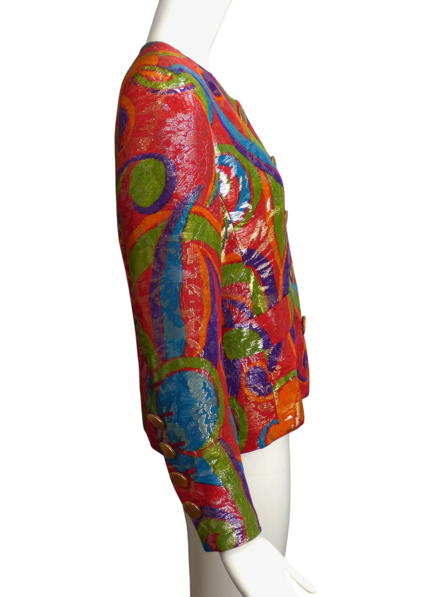 YVES SAINT LAURENT- 1989 Metallic Brocade Blazer, Size-8
