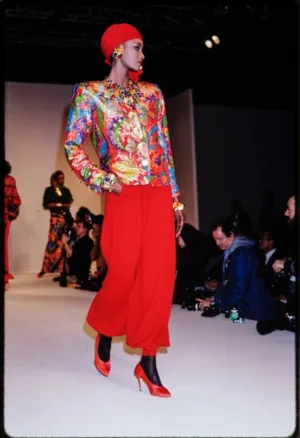 YVES SAINT LAURENT- 1989 Metallic Brocade Blazer, Size-8